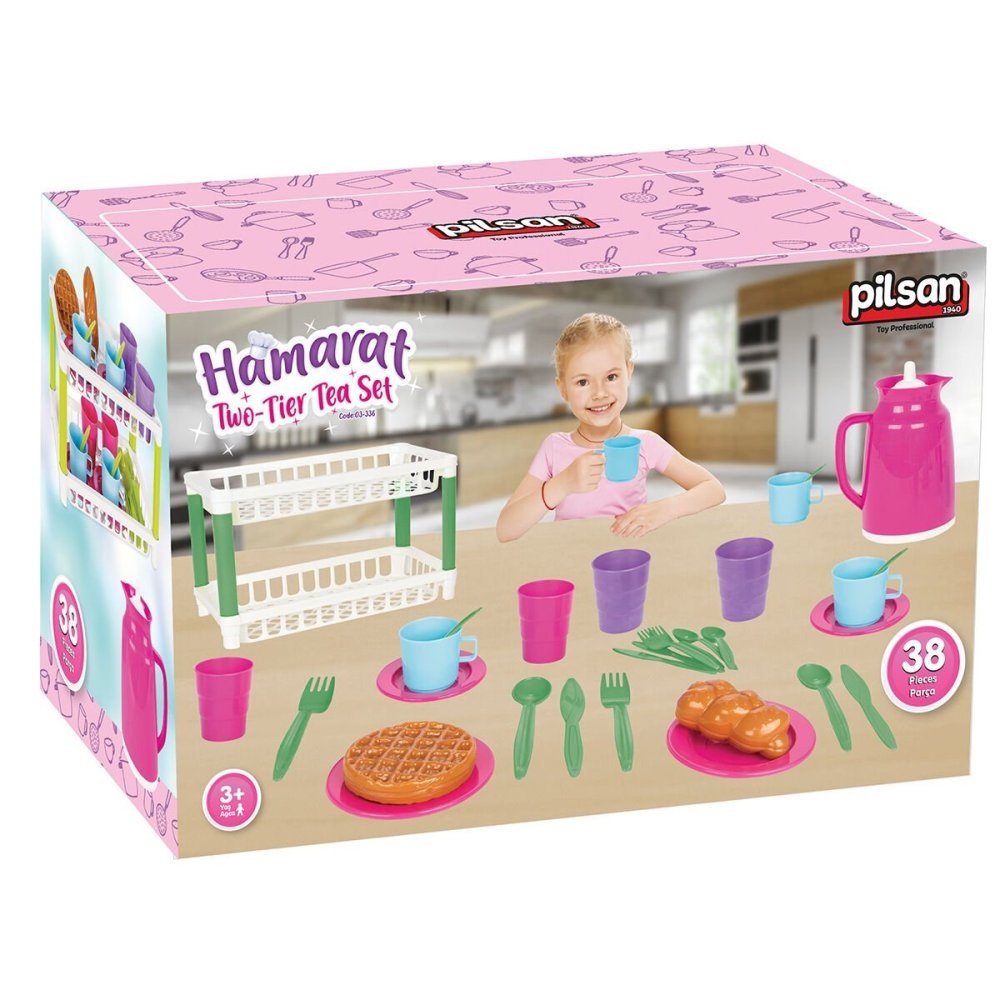 Set de servit ceaiul Pilsan Hamarat Two-Tier Tea pink - imagine 5
