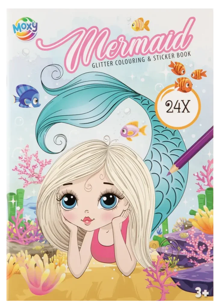 Carte de colorat cu abtibilduri - Sirena magica