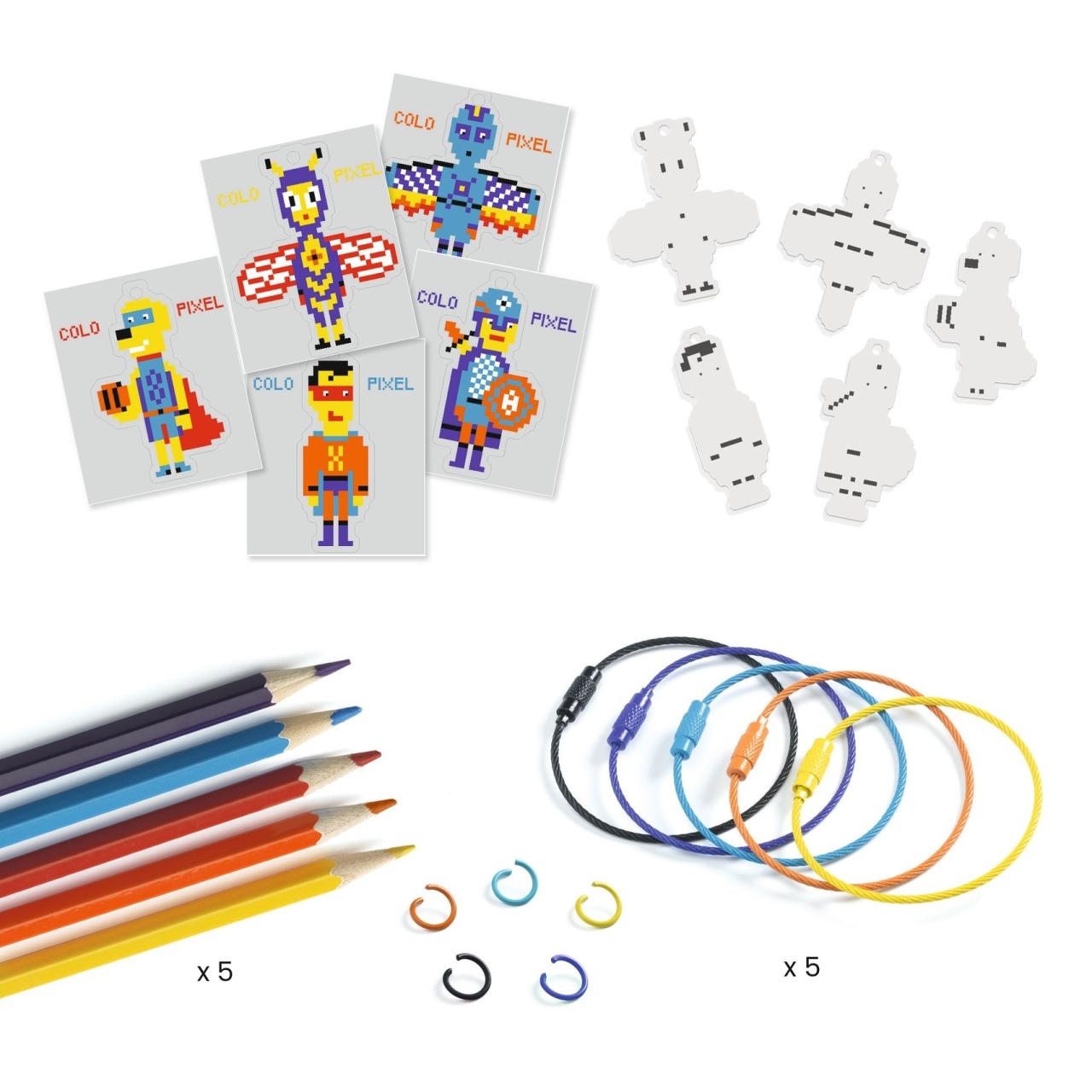 Joc creativ DIY Brelocuri eroi, Djeco - imagine 3