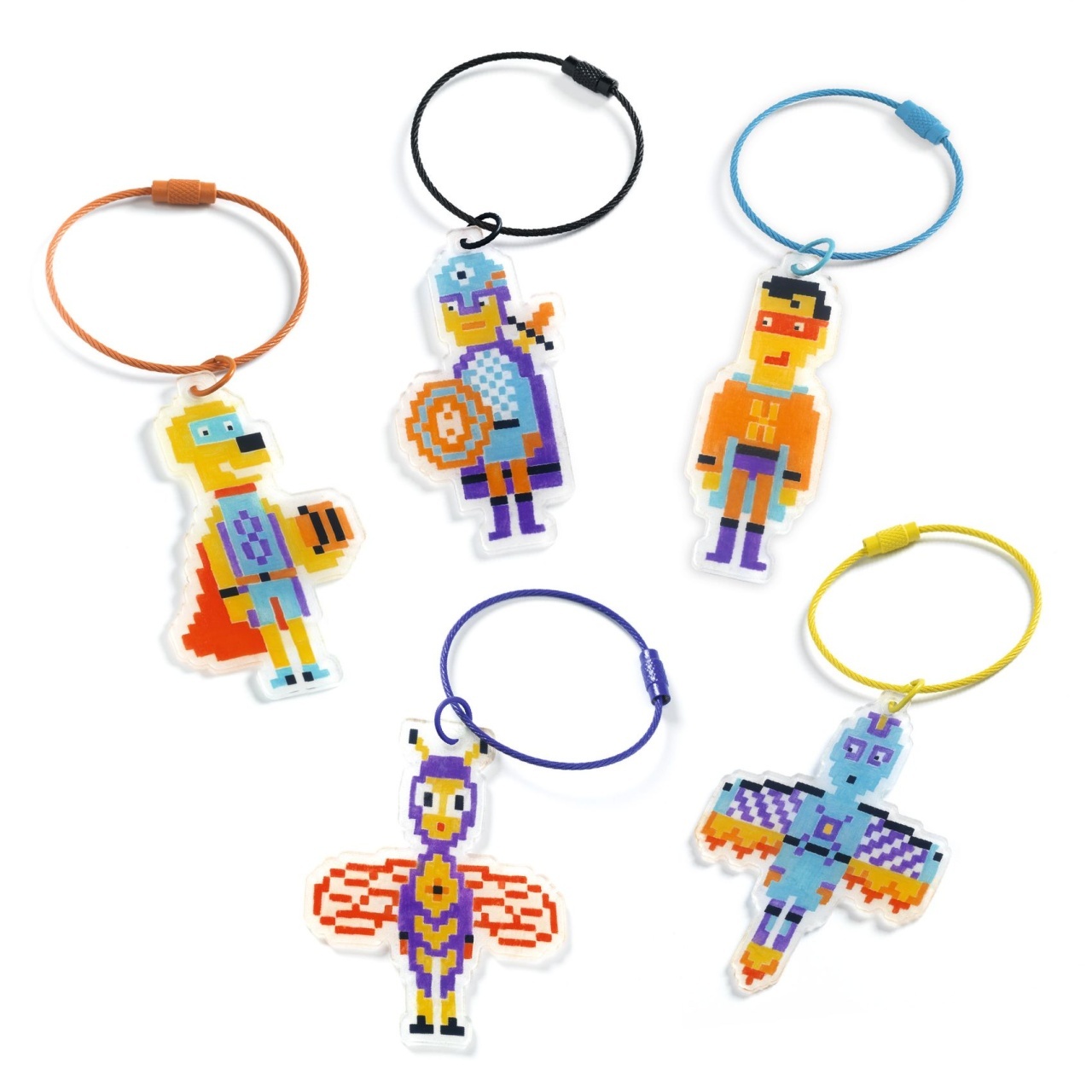 Joc creativ DIY Brelocuri eroi, Djeco - imagine 5