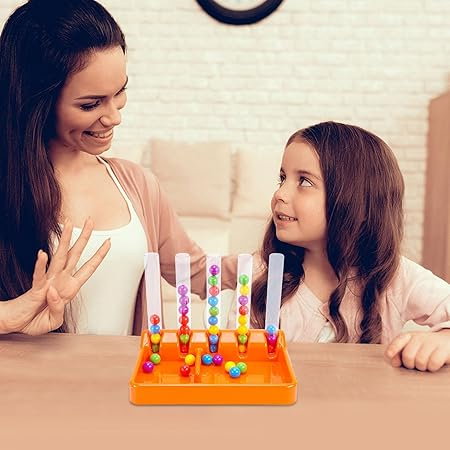 Joc Montessori de Sortare Culori cu Margele Curcubeu - imagine 3
