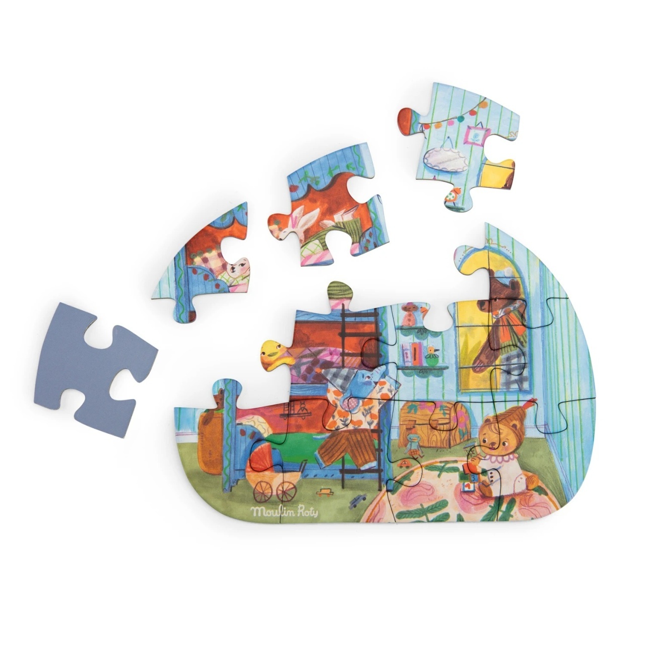 Set 4 mini puzzle-uri O zi perfecta, Moulin Roty - imagine 3
