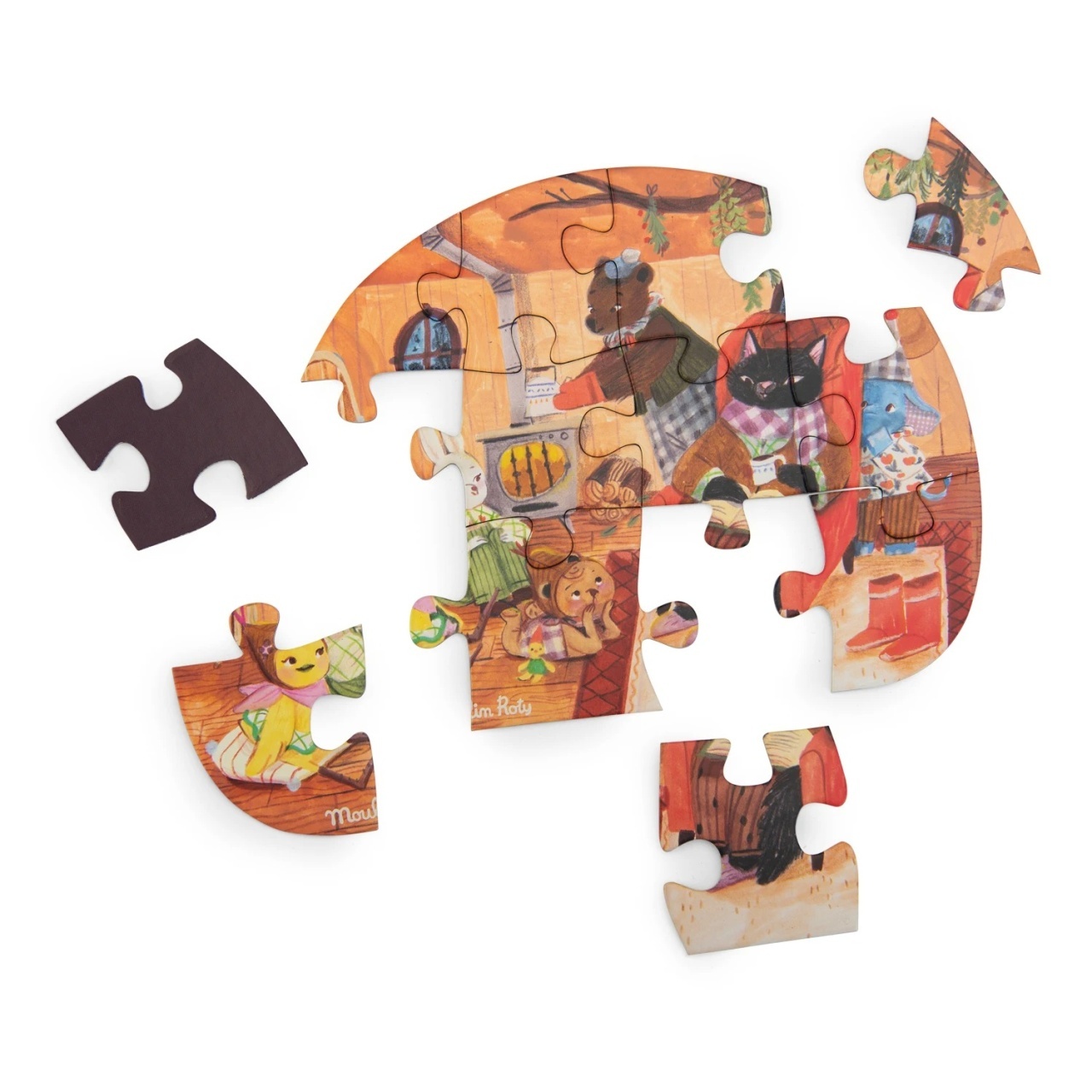 Set 4 mini puzzle-uri O zi perfecta, Moulin Roty - imagine 5
