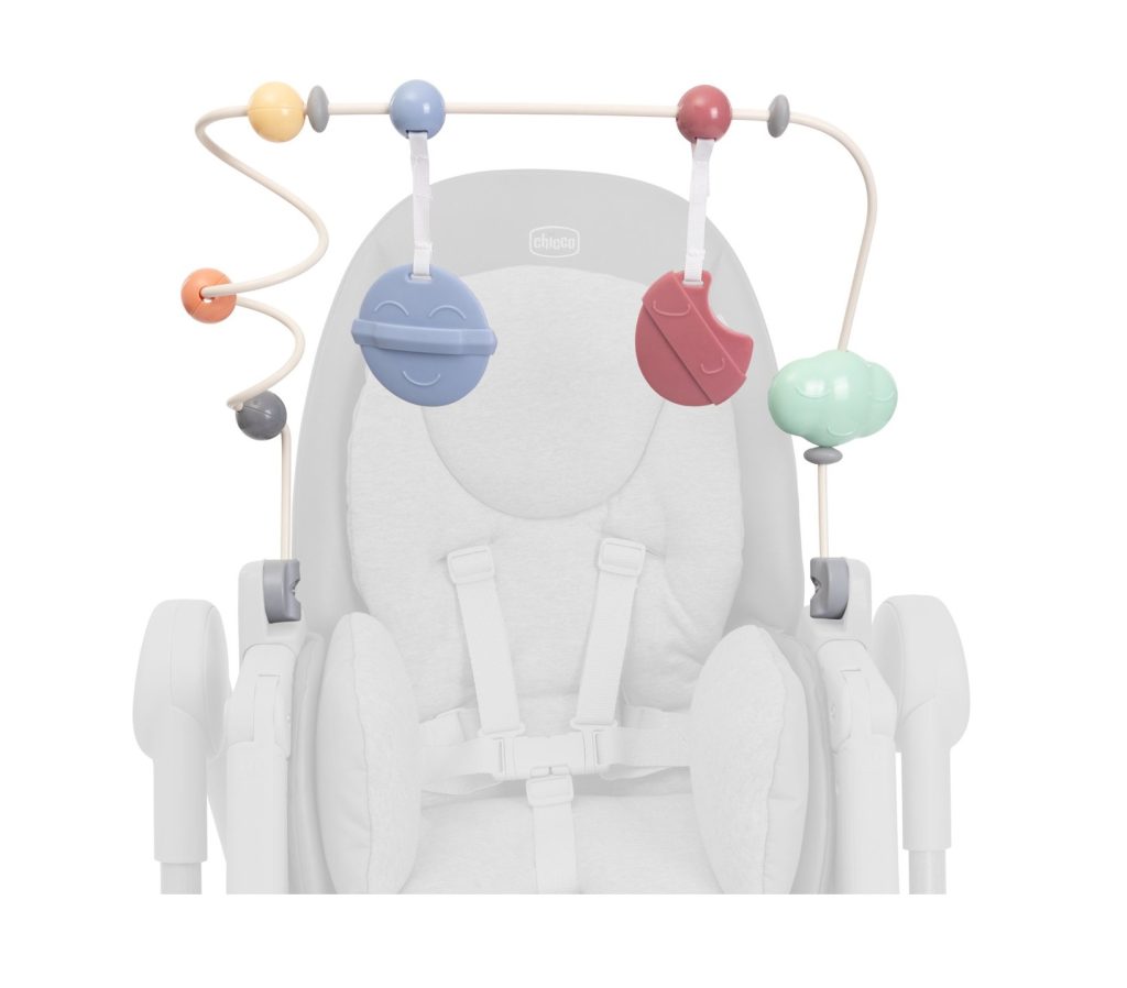 Centru de activitati Chicco cu jucarii (bara) Rainbow pentru scaun de masa Polly Armonia