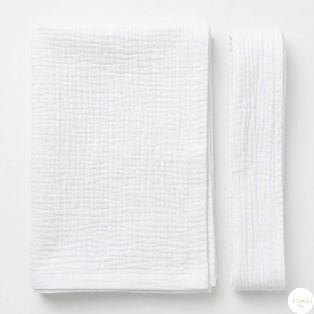 Panza de mir + fasa muselina premium Alb-perlat