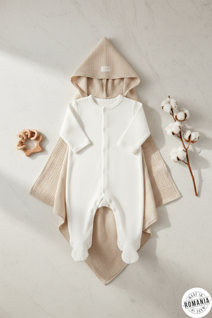 Set cadou alint - format din prosop din muselina si salopeta de catifea premium 3-6 uni