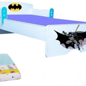 Pat copii Batman 130*60 cu saltea inclusa
