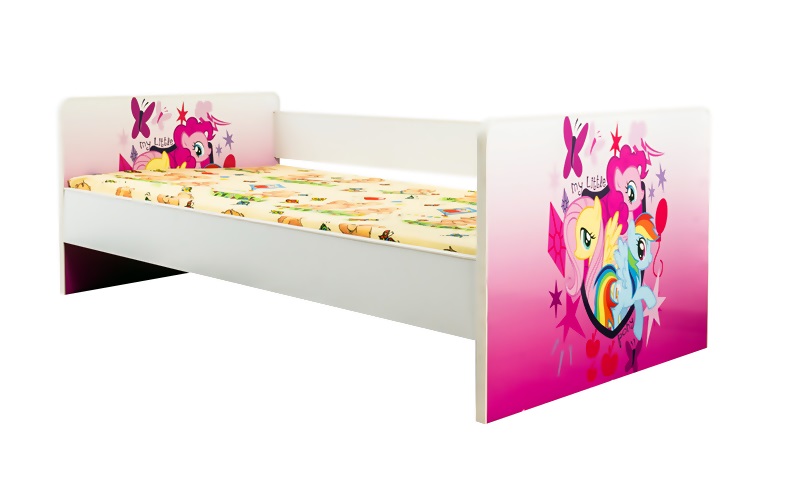 Pat junior Pony Pink cu saltea inclusa - imagine 3