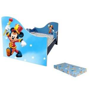 Junior Mickey albastru cu saltea inclusa
