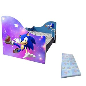Junior Sonic albastru cu saltea inclusa