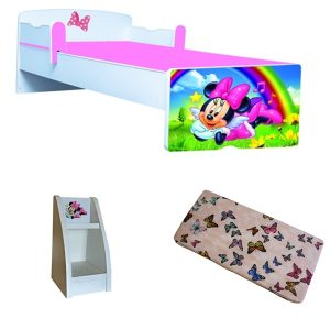 Pat copii Minnie cu saltea si etajera Cadou