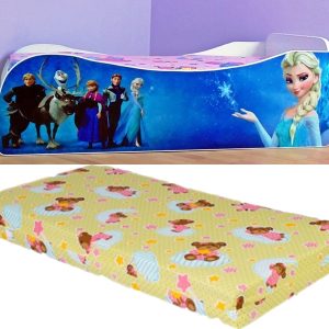 Pat fete Frozen cu saltea inclusa