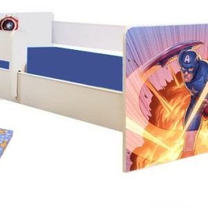 Pat junior Captain America cu saltea inclusa