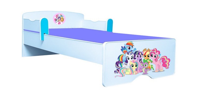 Pat copii Pony cu saltea inclusa si etajera cadou - imagine 3