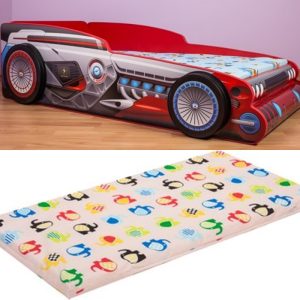 Pat masina Robocar cu saltea