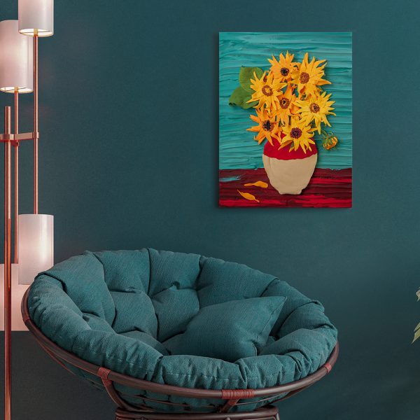 Set pictura 3D cu argila usoara, 30*40cm - Sunflowers - imagine 6