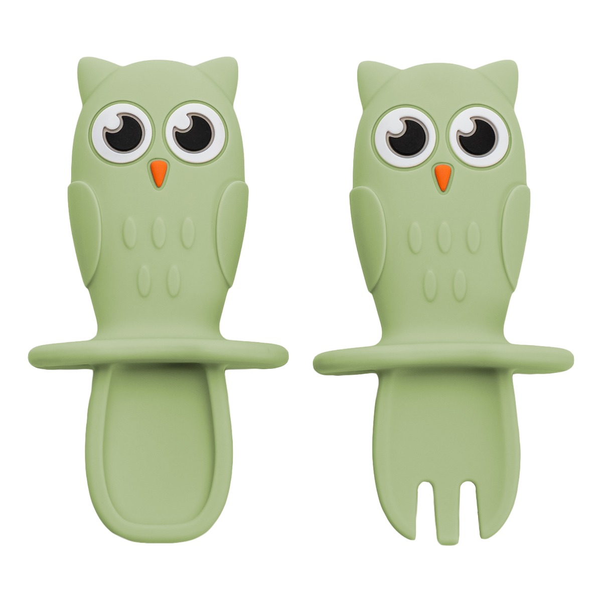 Set Tacamuri din silicon, AppeKids, OWL - Raw Green - imagine 5