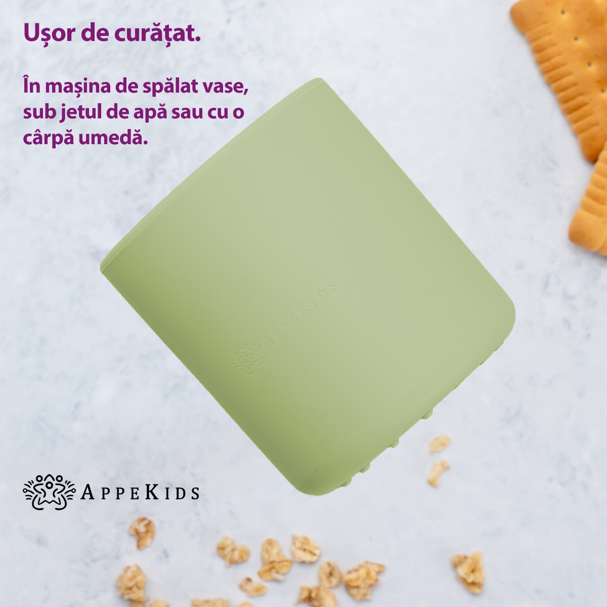 Pahar din silicon, AppeKids - Raw Green - imagine 3