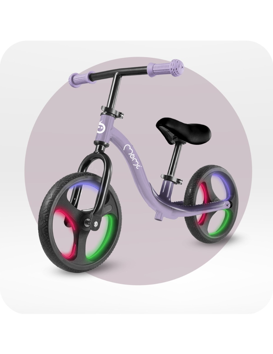 Bicicleta fara pedale cu roti led , Momi Isoka - Purple - imagine 6